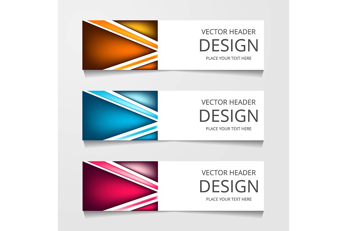 Abstract design banner, web template with three different co example image 1