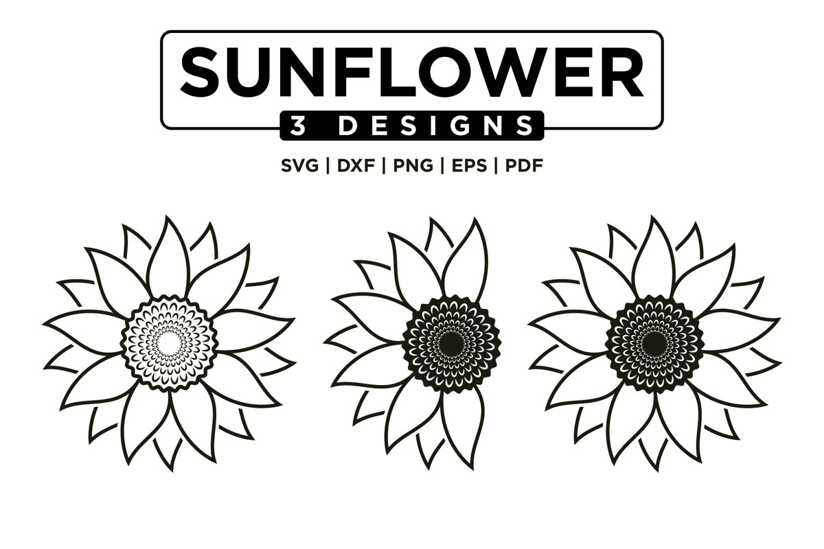 Sunflower SVG Bundle, Sunflower Clipart SVG Mini Bundle example image 1