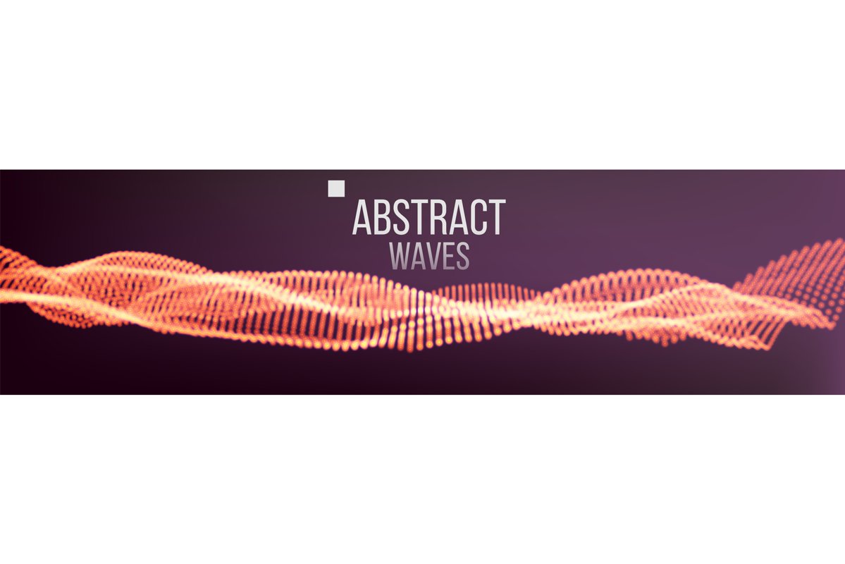 Music Waves Abstract Sound Background Vector. Dot Particle example image 1