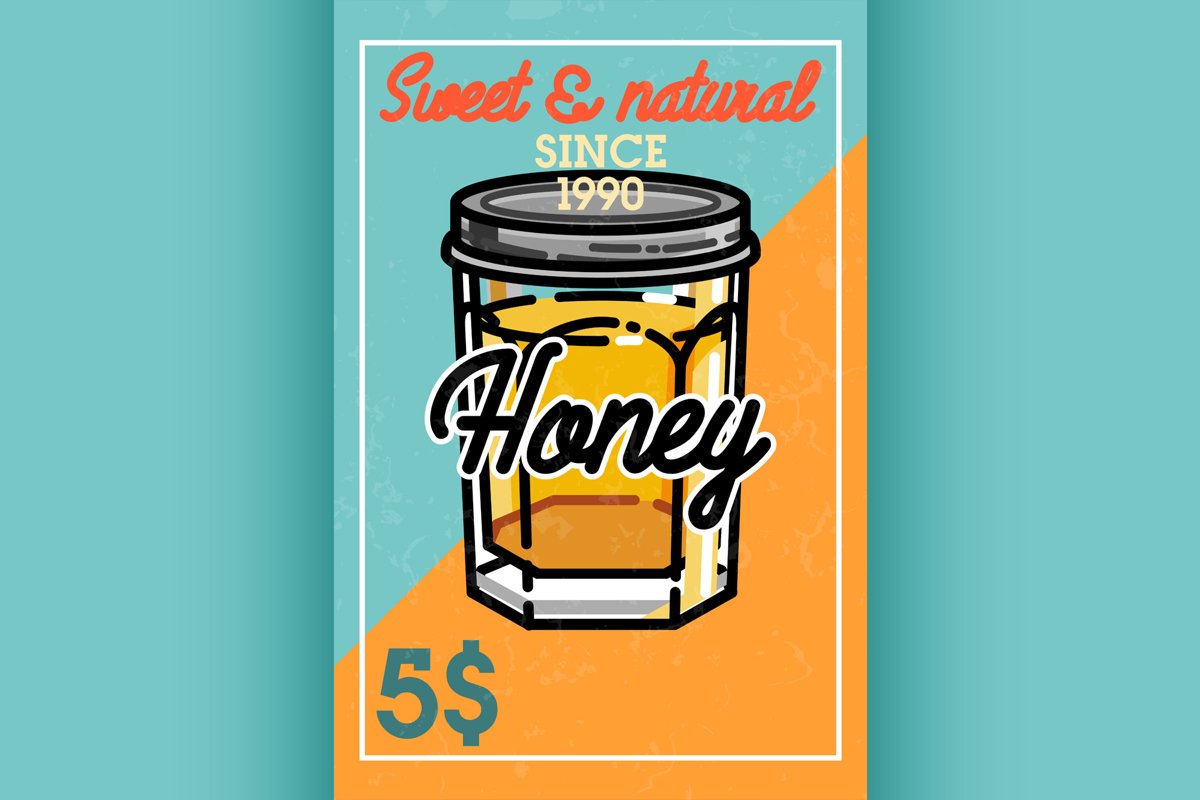 Color vintage honey banner example image 1