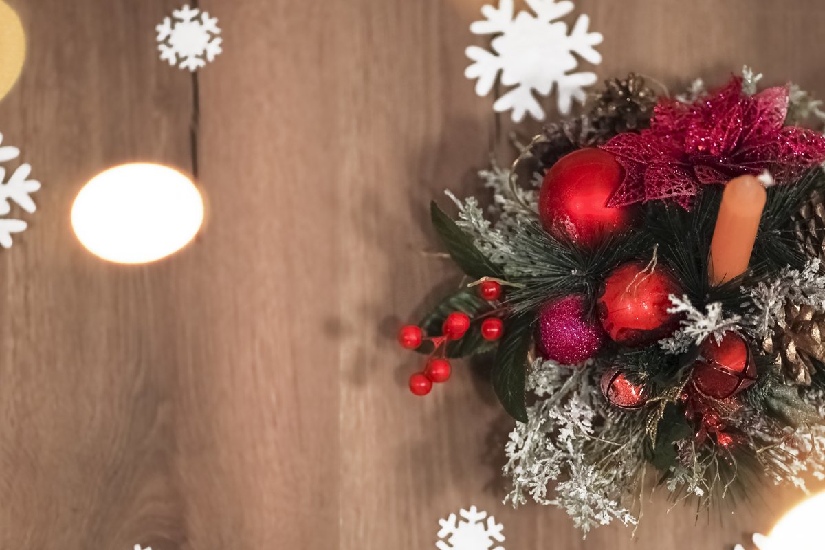Christmas background, postcard new year composition example image 1