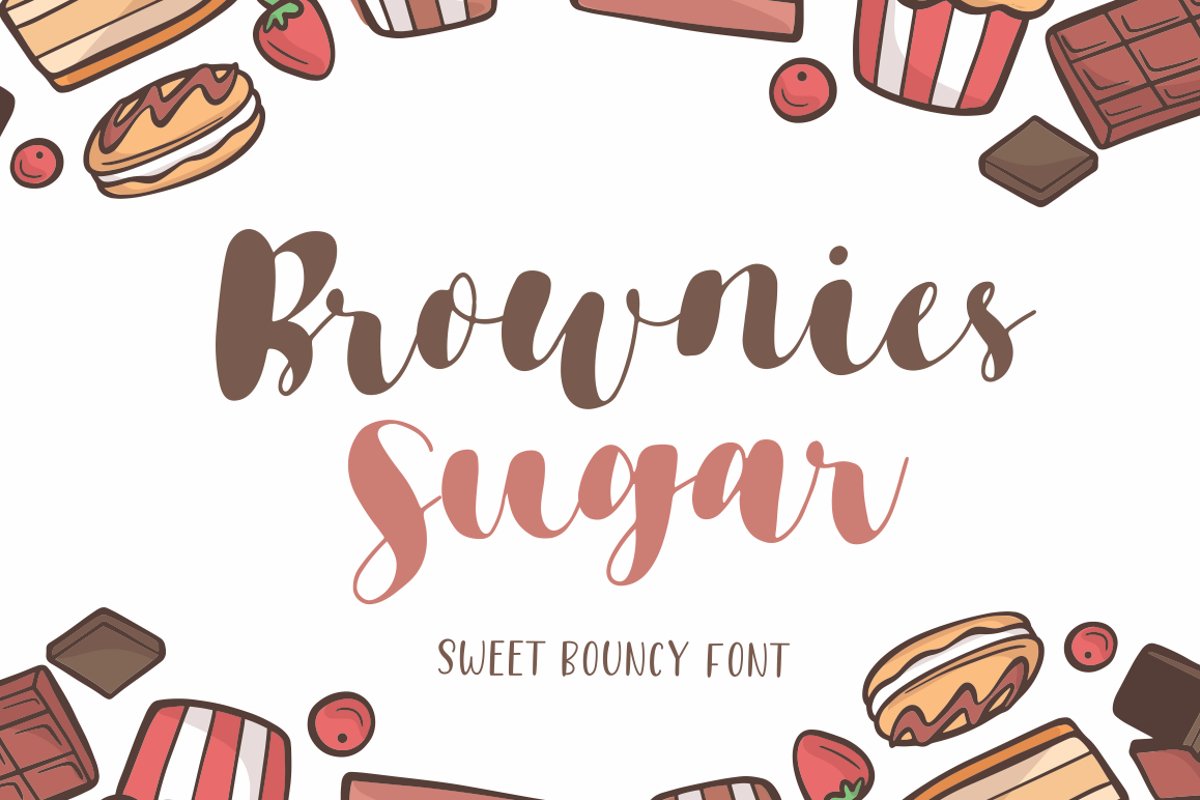 Brownies Sugar - Sweet Bouncy Font example image 1