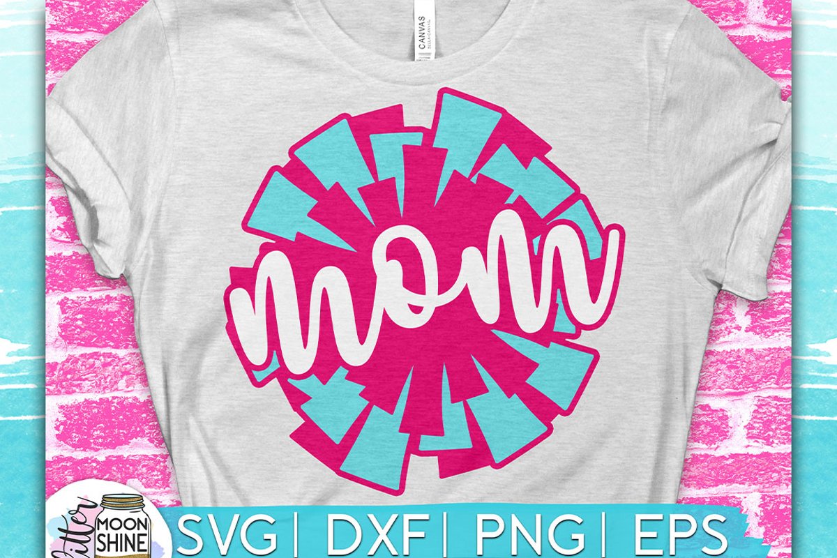 Pom Pom Mom SVG DXF PNG EPS Cutting Files example image 1