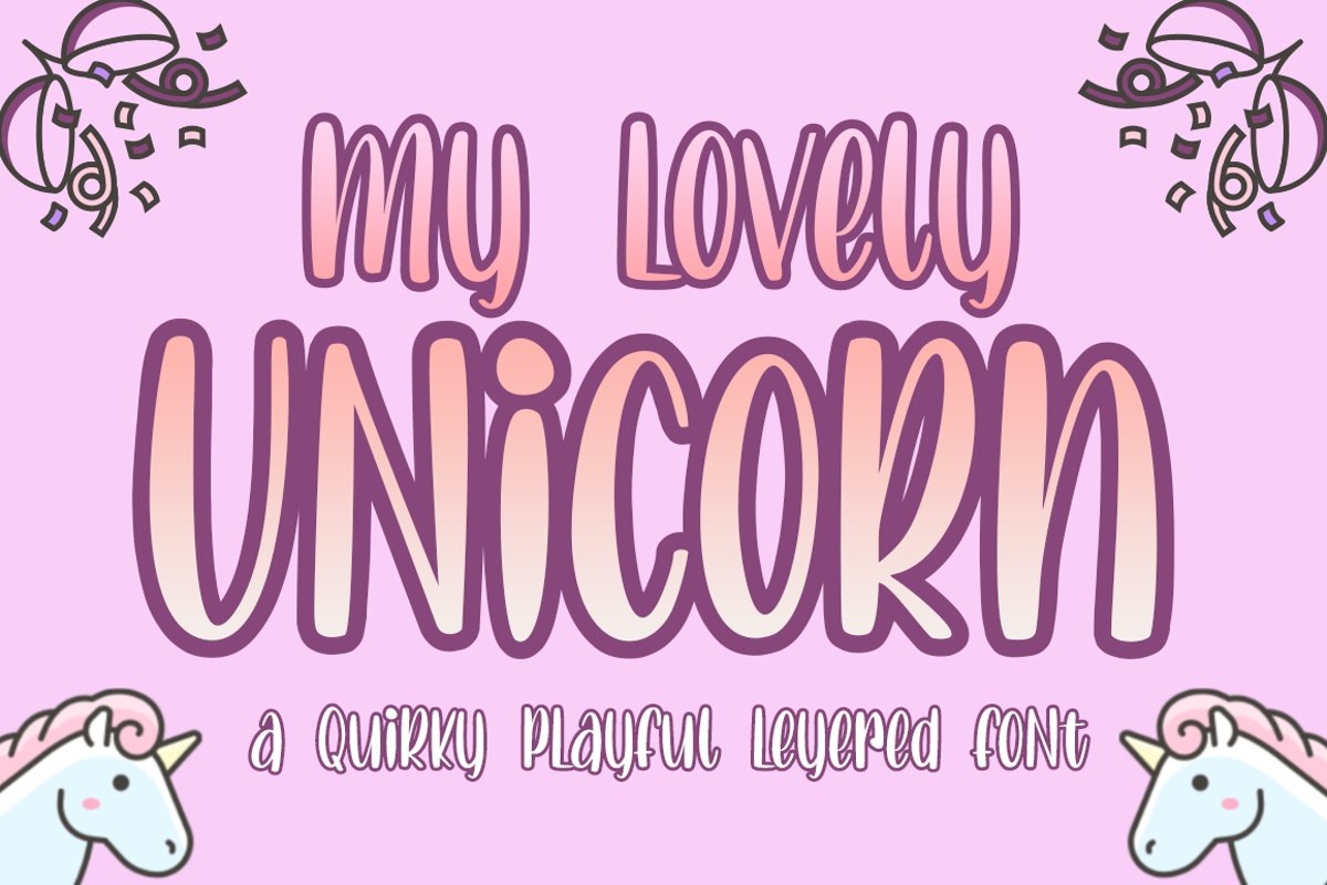 Lovely Unicorn the Quirky Playful Font example image 1