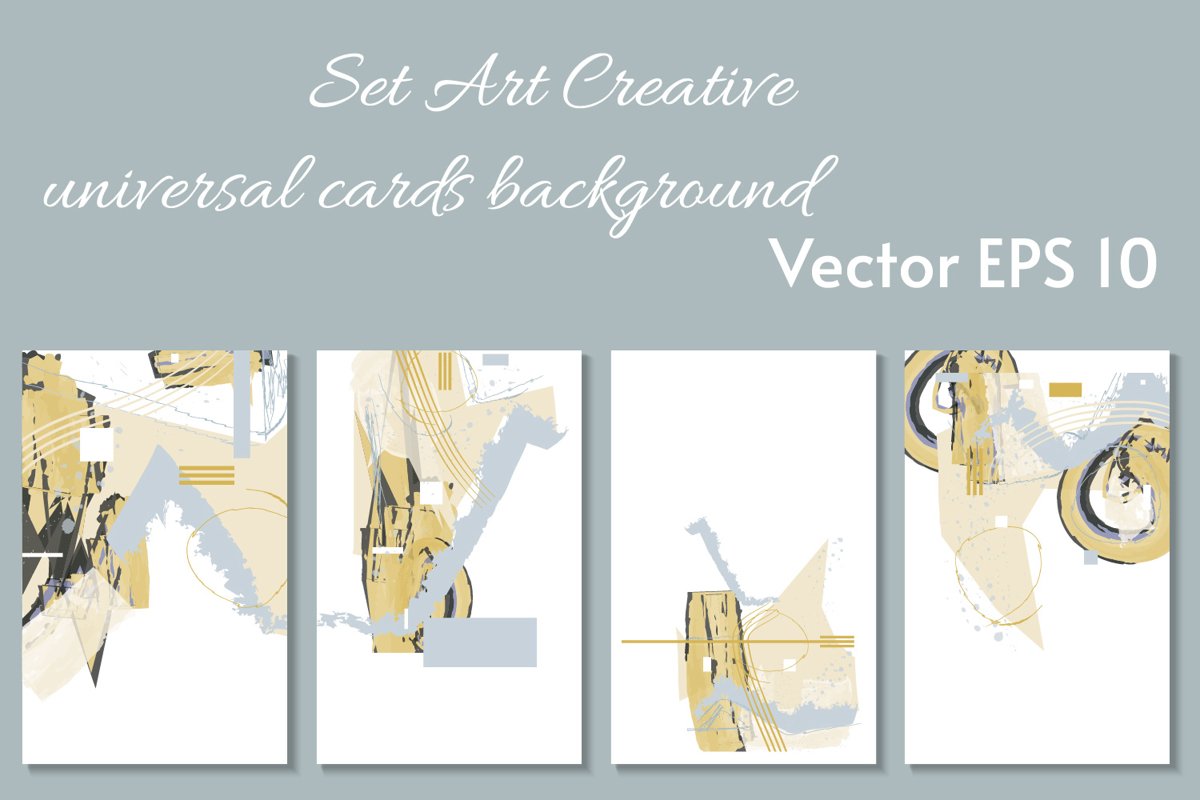 ART paslel colors card templates SET example image 1