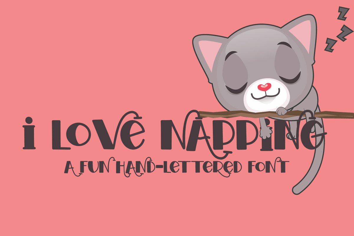 I Love Napping - A Fun Hand-Lettered Font example image 1