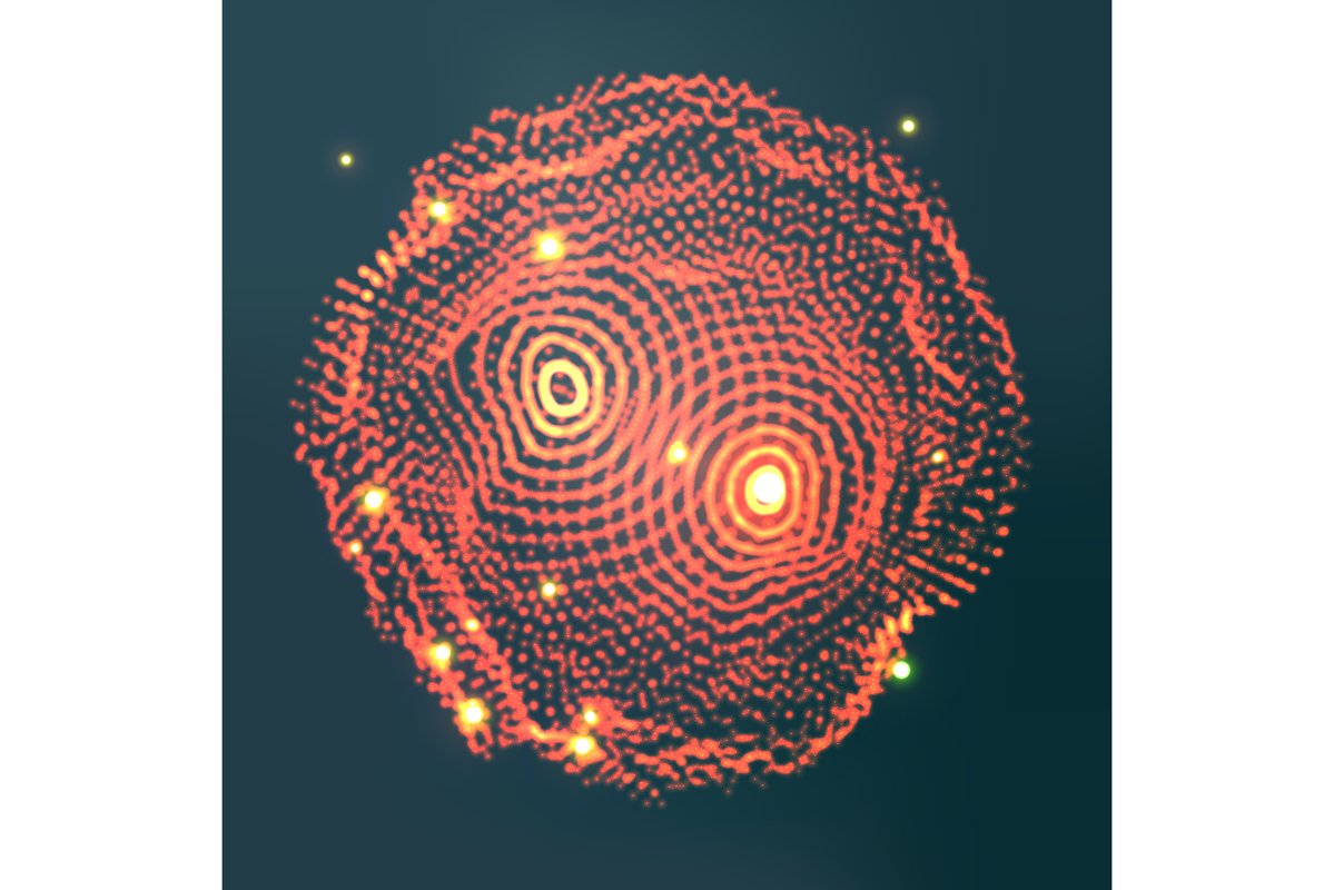 Glowing Abstract Sphere Vector. Cyber Sound Waves. example image 1