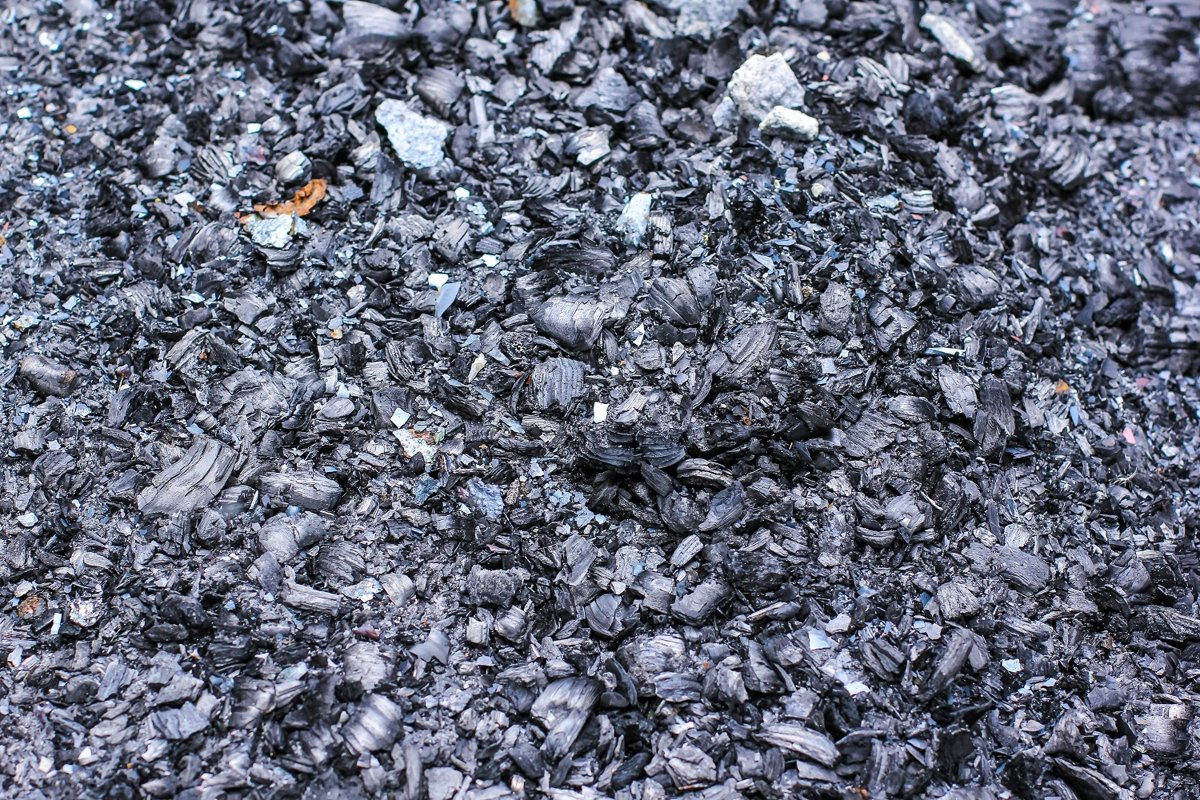 The burnt frame of the private village wooden house example image 1