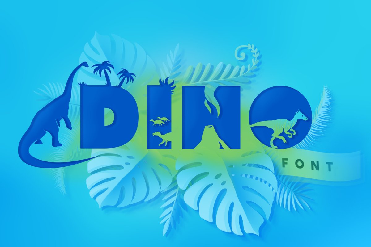 Little Dino - A Lovely Dinosaur Font example image 1