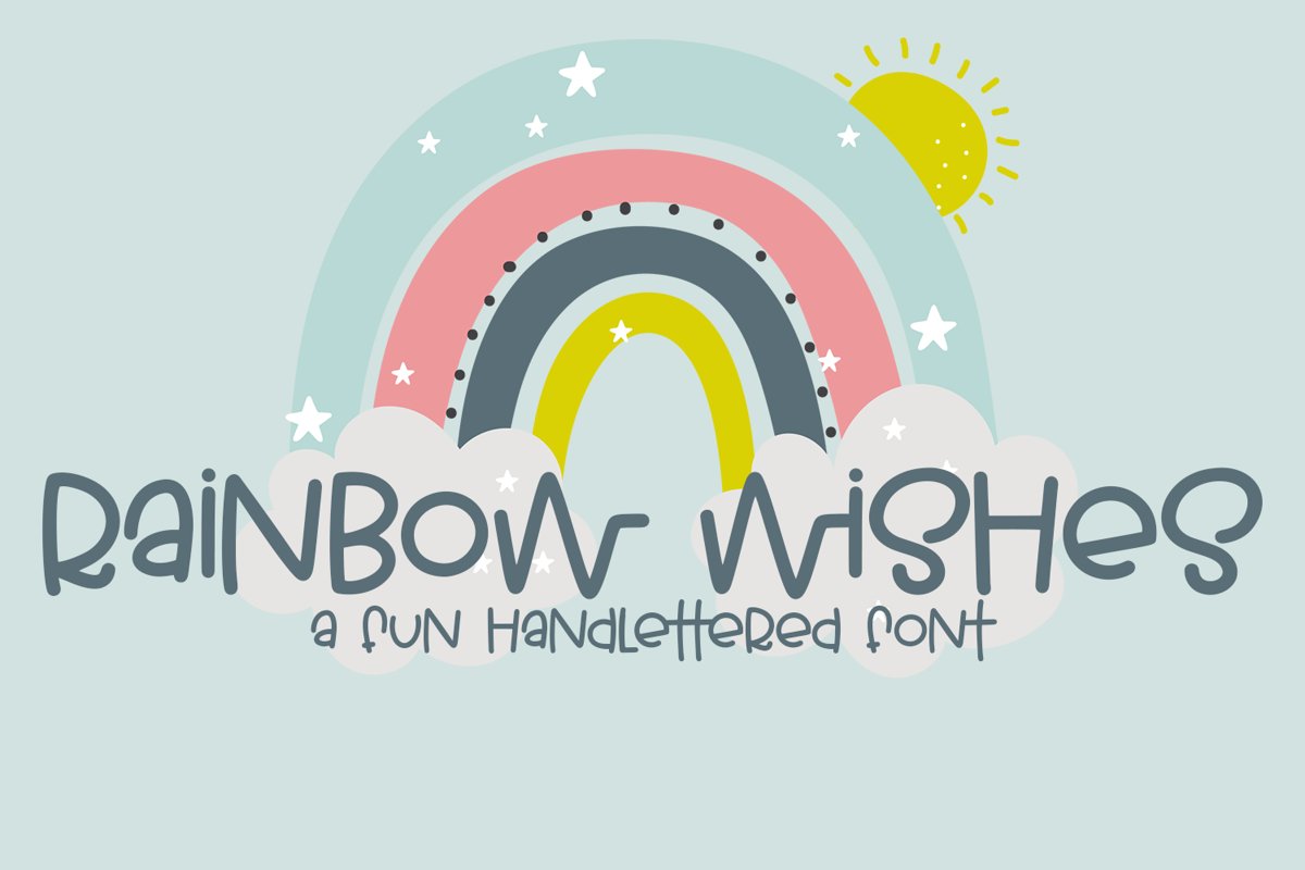 Rainbow Wishes - A Fun Handlettered Font example image 1