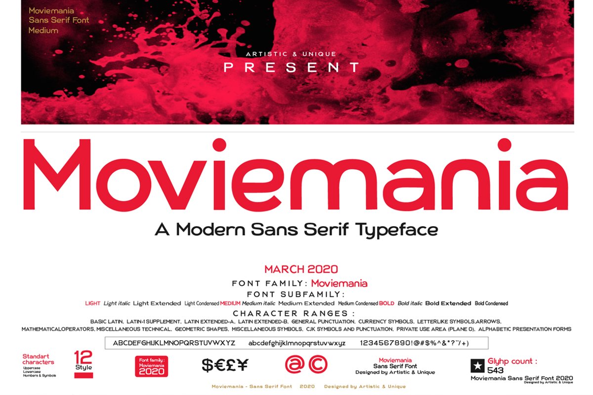 Moviemania - Sans Serif font Family example image 1
