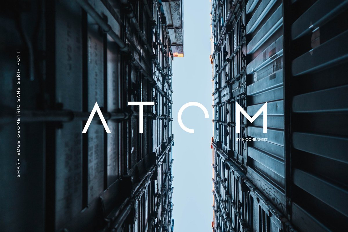 Atom - Sharp edge Future Scifi font example image 1