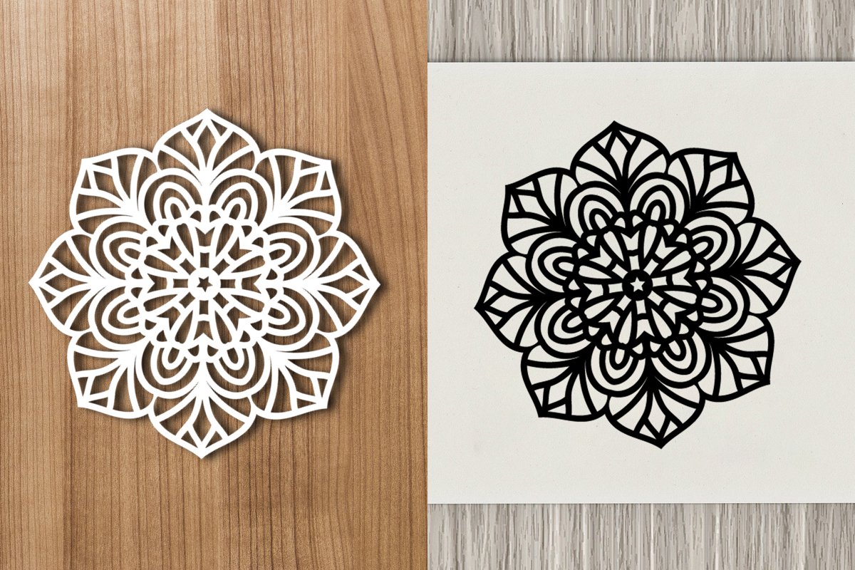 Mandala Flower Paper Template Design example image 1