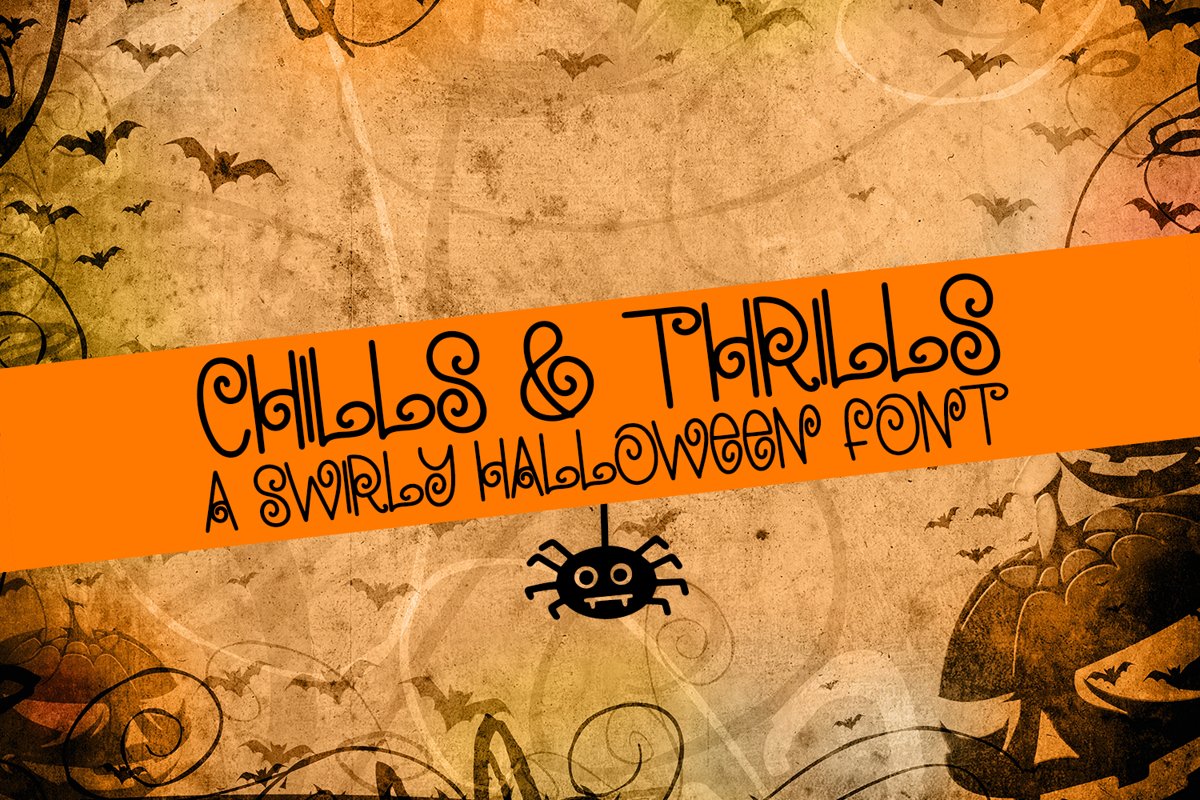 Chills & Thrills - A Swirly Halloween Font example image 1