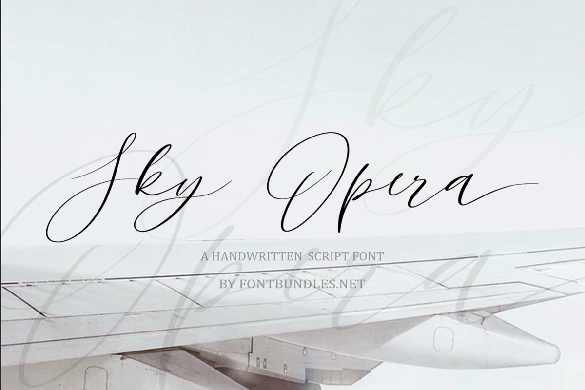 Sky Opera. A Handwritten Script Font example image 1