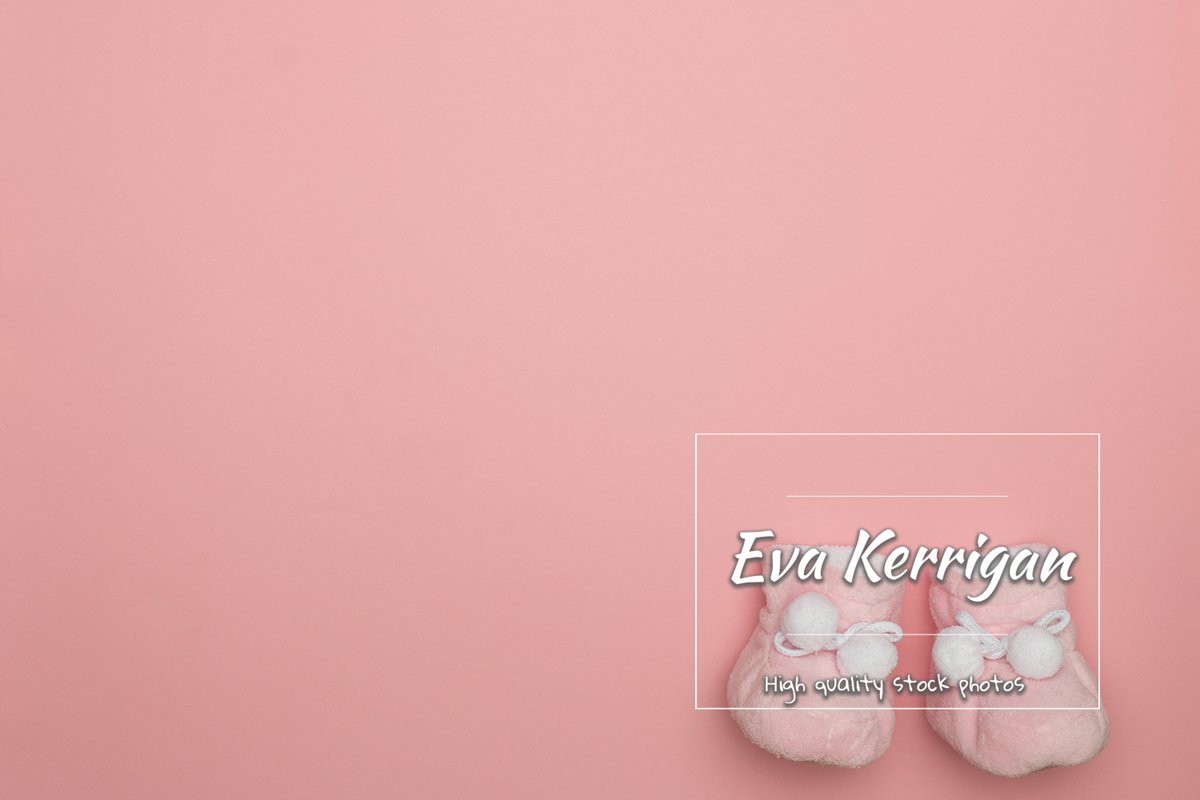 The layout in pink, soft soft plush booties for a newborn. example image 1