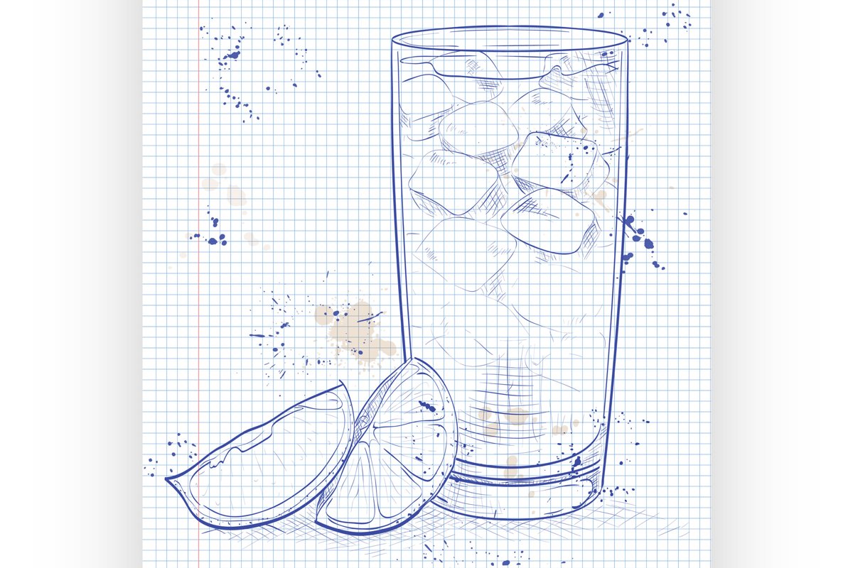 Cocktail Horse Neck on a notebook page example image 1