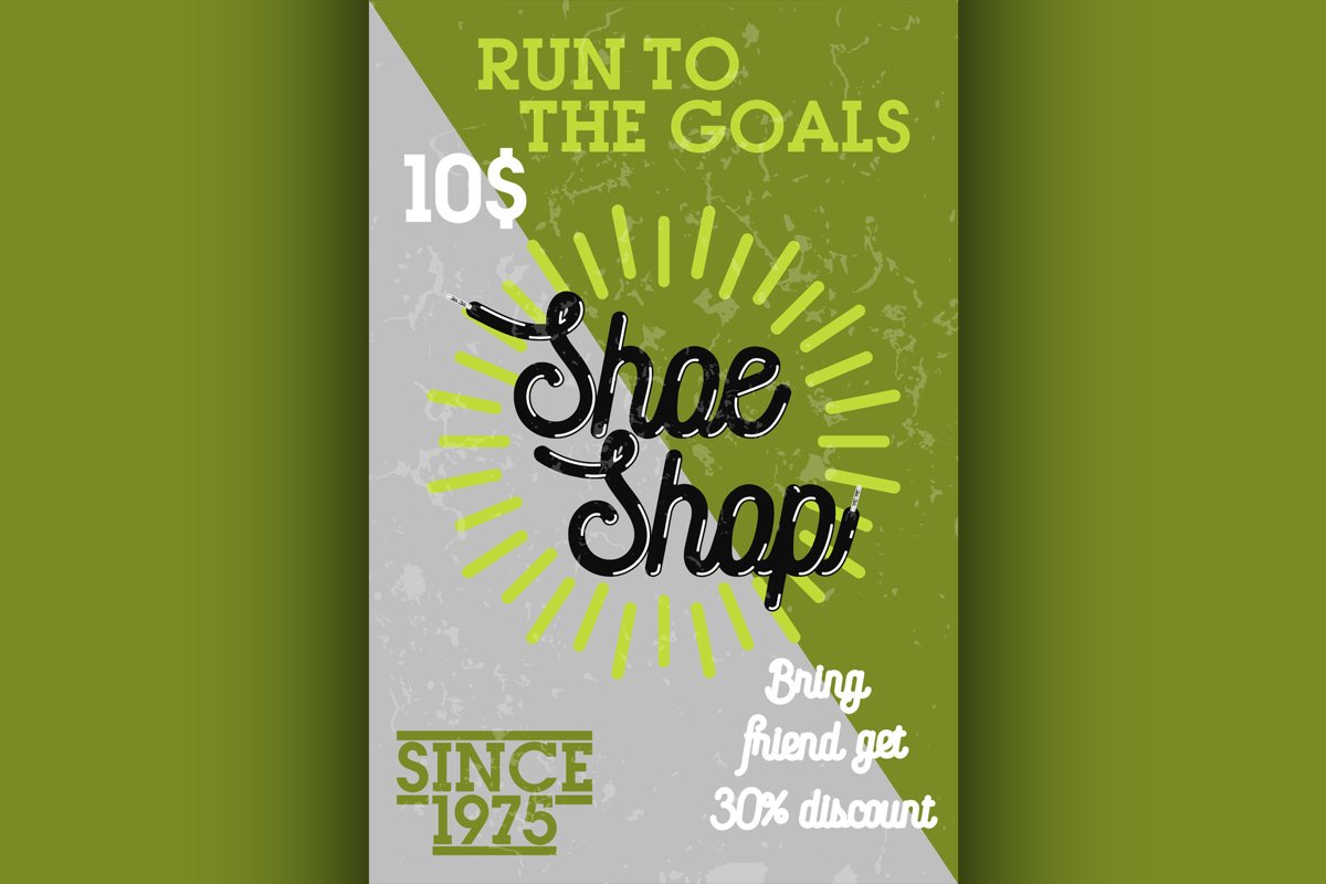 Color vintage shoe shop banner example image 1