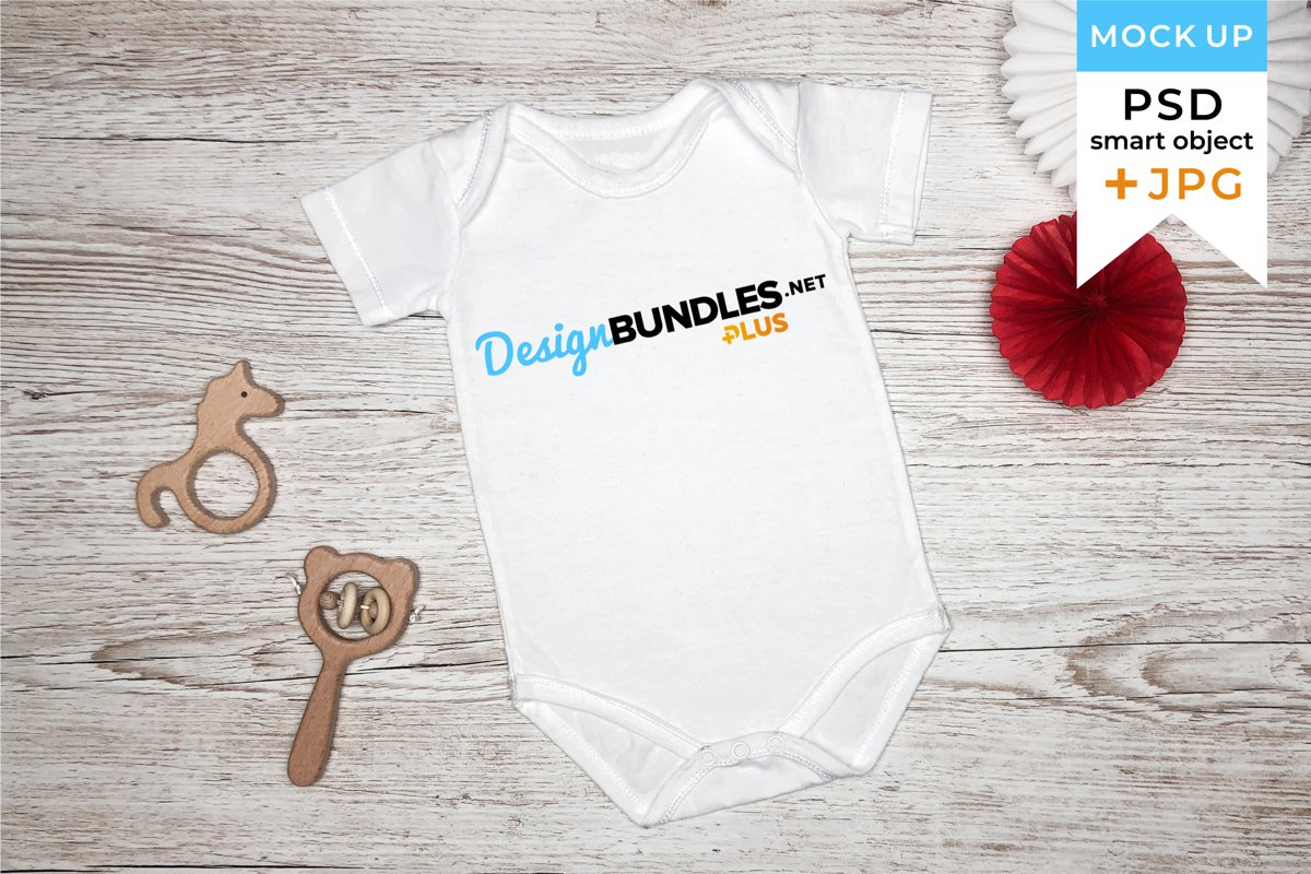 Baby Bodysuit Mockup in PSD and JPG Files example image 1