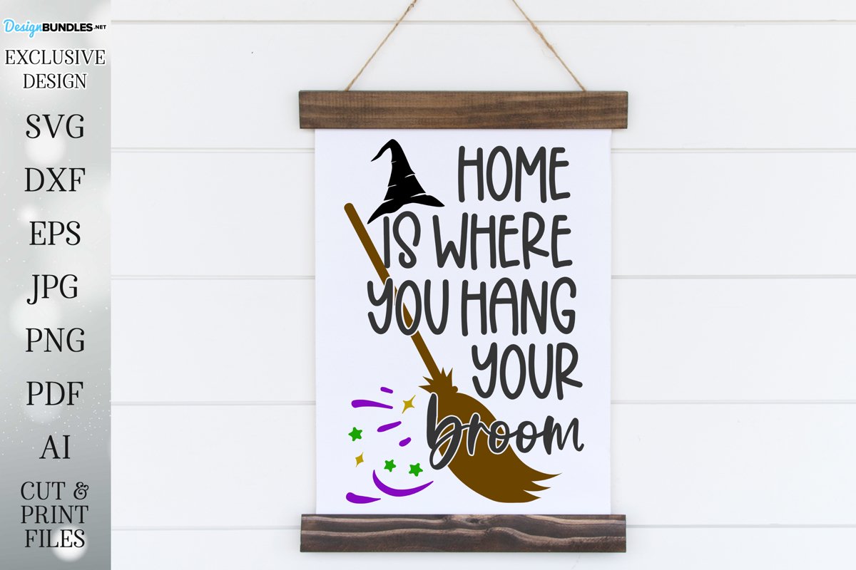 Home Is Where You Hang Your Broom - Halloween Design example image 1