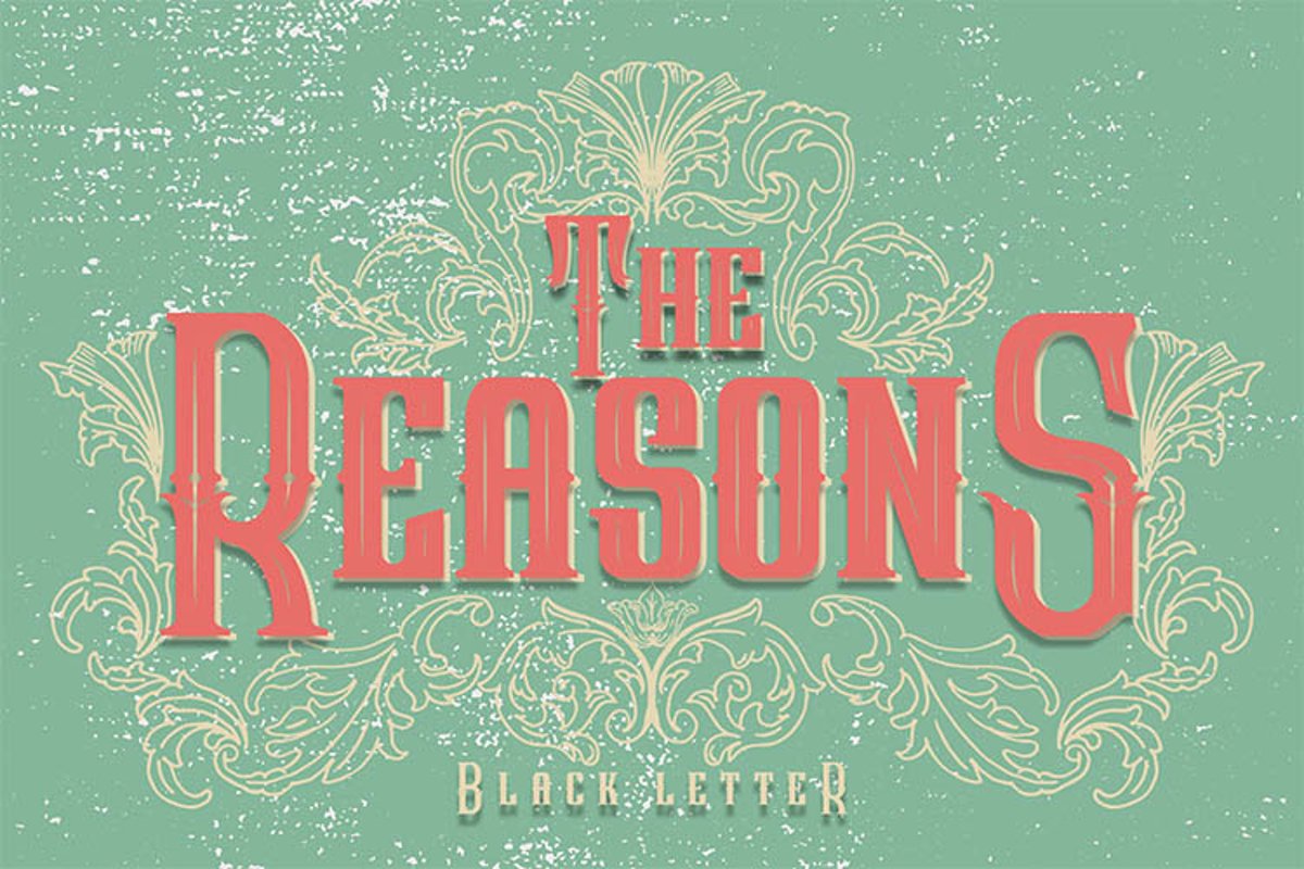 The Reasons Black Letter Font Extra Bonus example image 1