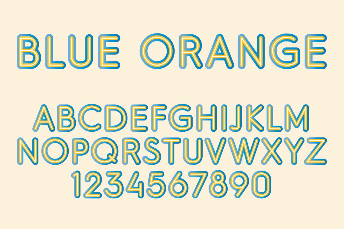 Blue Orange Color SVG Font example image 1