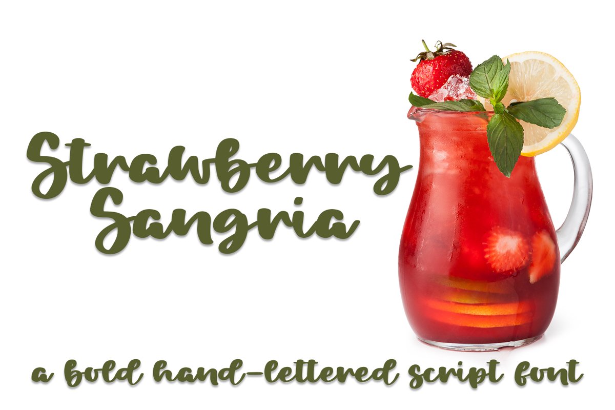 Strawberry Sangria - A Bold Hand-Lettered Script Font example image 1