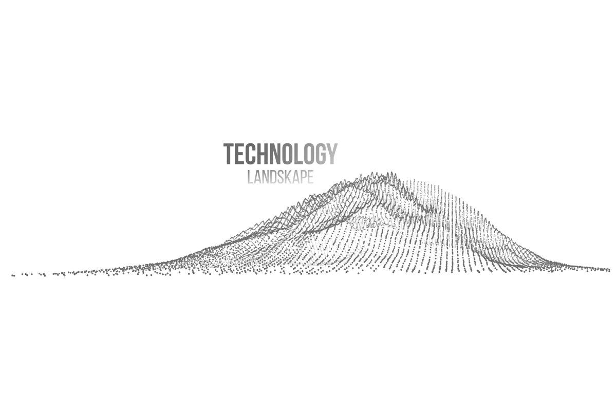 Abstract Digital Landscape Background Vector. Dots example image 1
