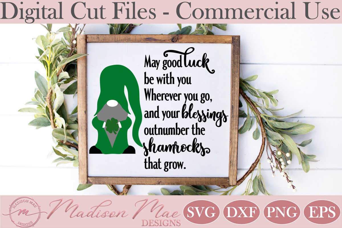 Irish Blessing SVG, Saint Patrick's Day Gnome SVG example image 1
