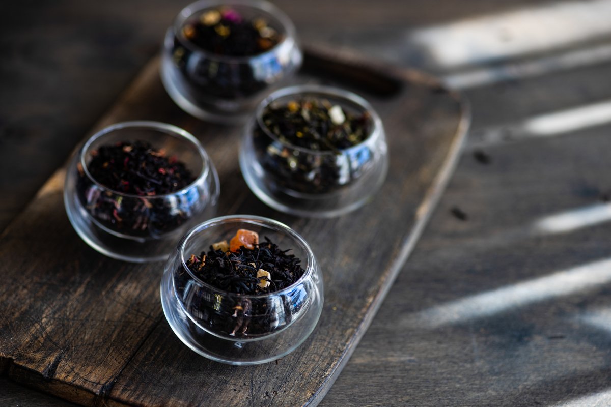 Tea varieties on stone background example image 1