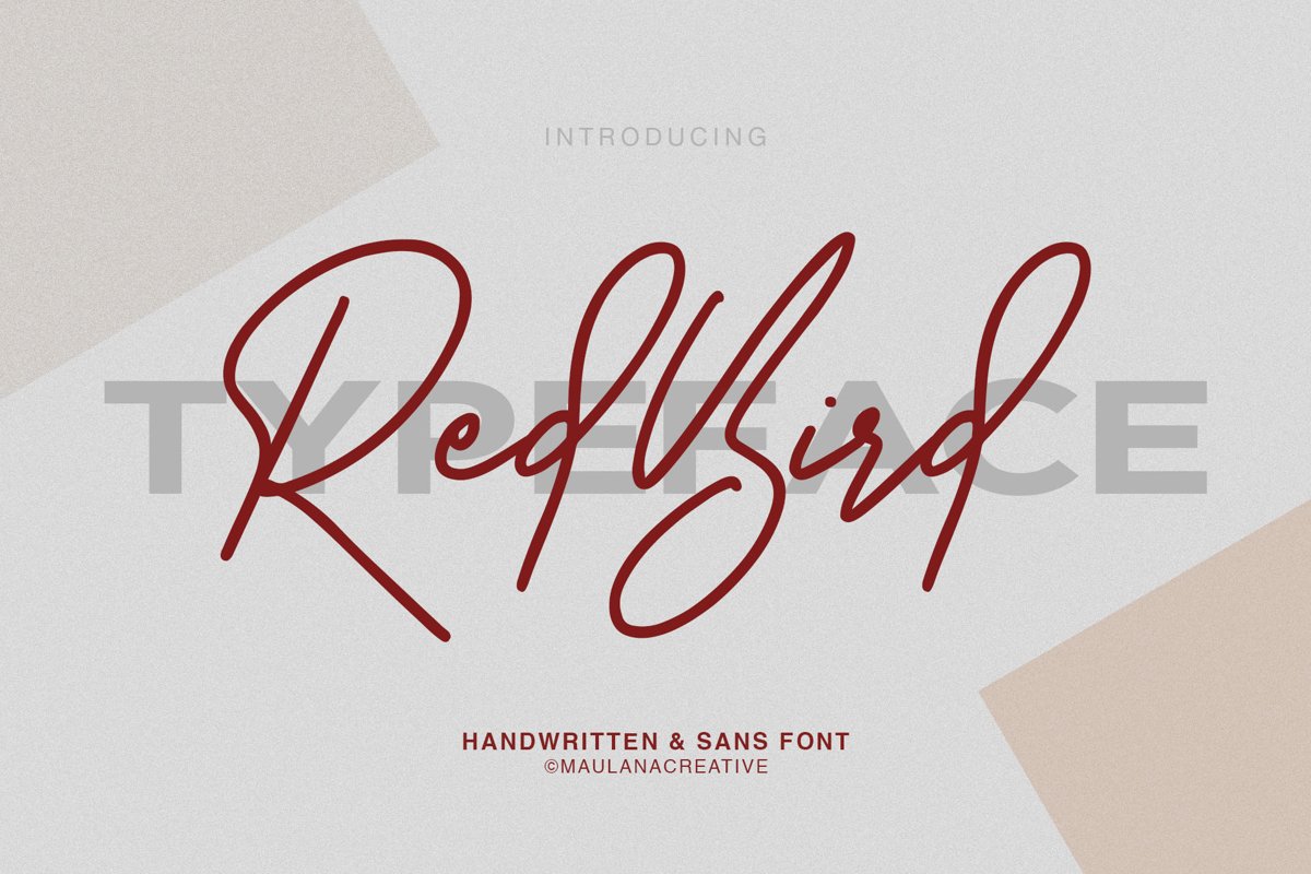 Redbird Signature Font Free Sans example image 1