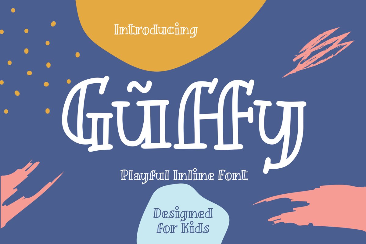 Guffy - Playful Inline Font example image 1
