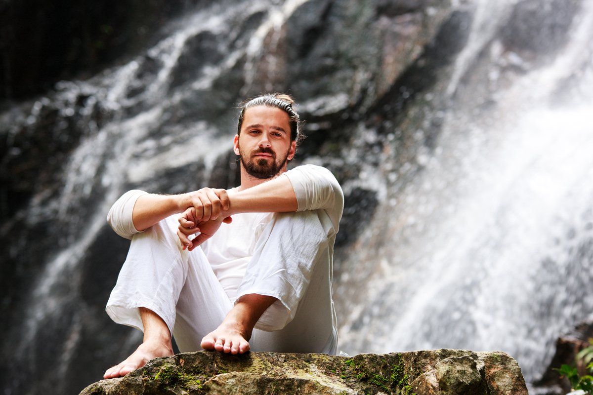 Man doing meditation yoga example image 1