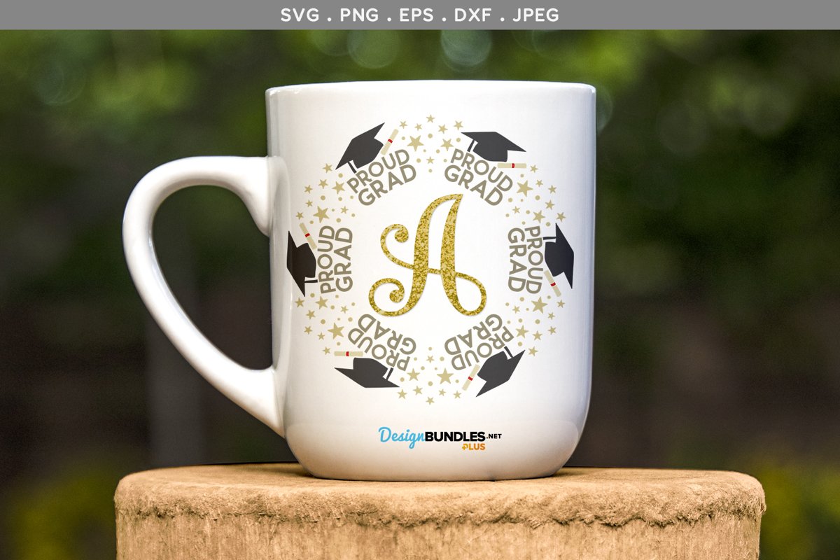 Proud Grad Monogram Frame - svg, printable example image 1