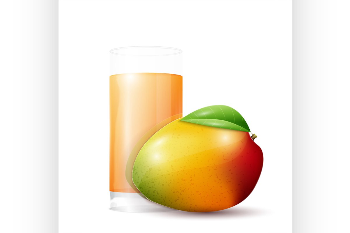 Mango and glass of juice example image 1