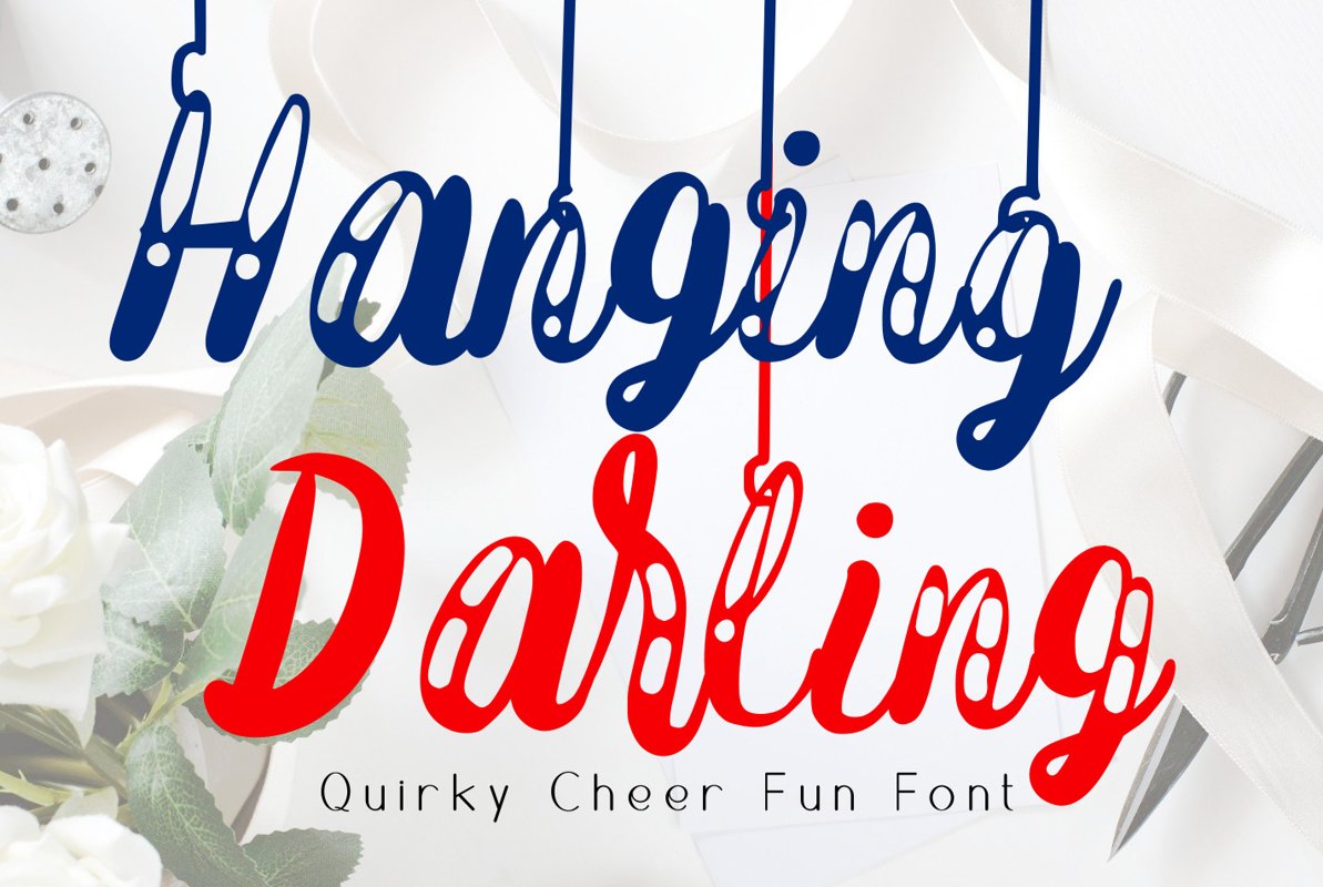 Hanging Darling Decorative Holiday Font example image 1