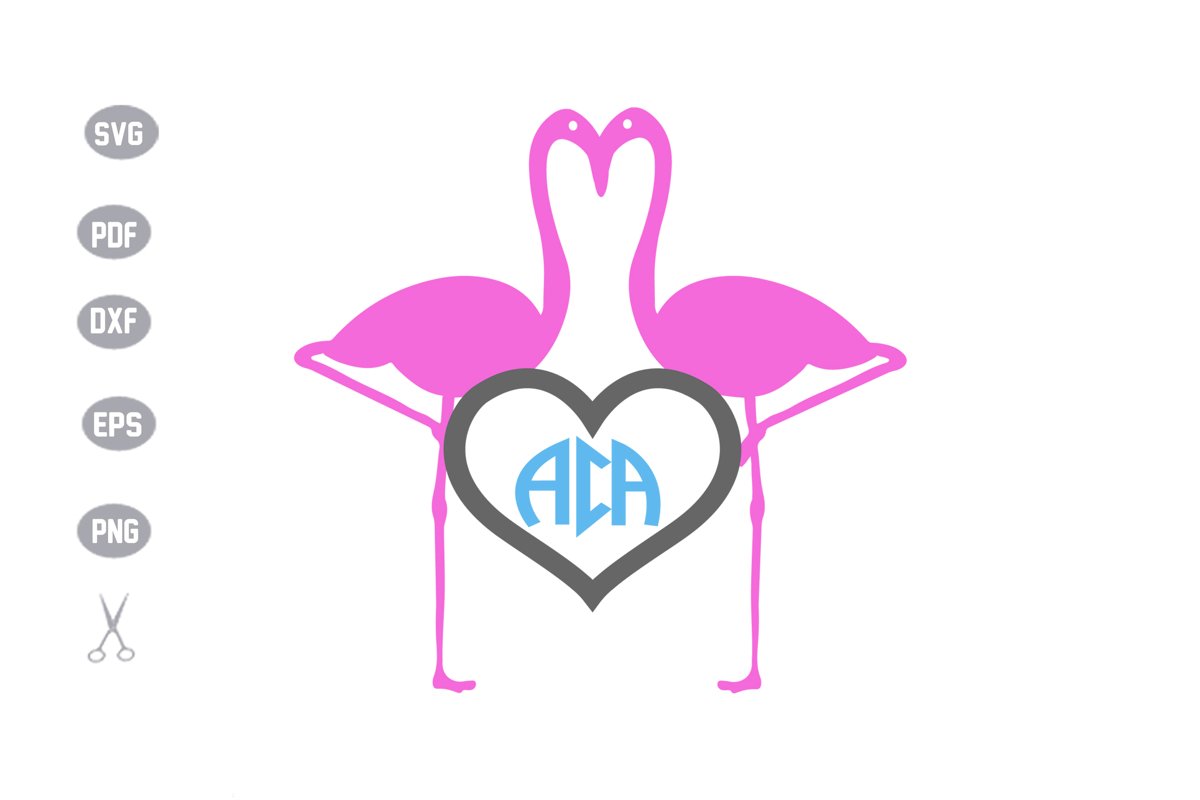 Flamingo Monogram SVG example image 1