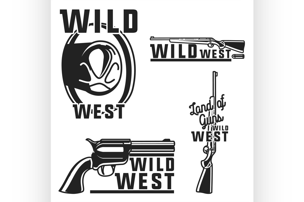 Vintage wild west emblems example image 1
