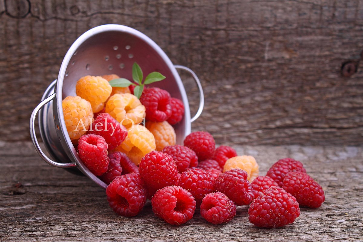 Raspberries on a rustic background example image 1