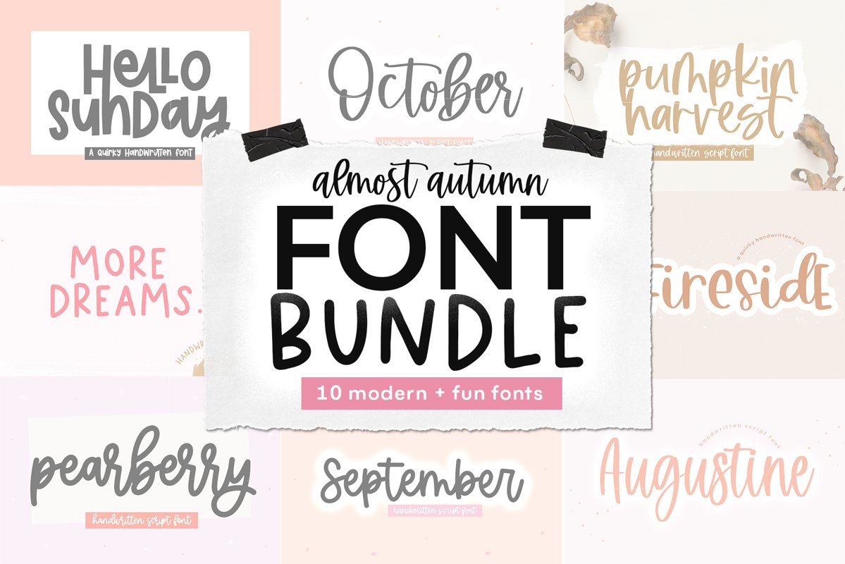 Font Bundle - Handwritten Fonts for Crafters - Almost Autumn example image 1