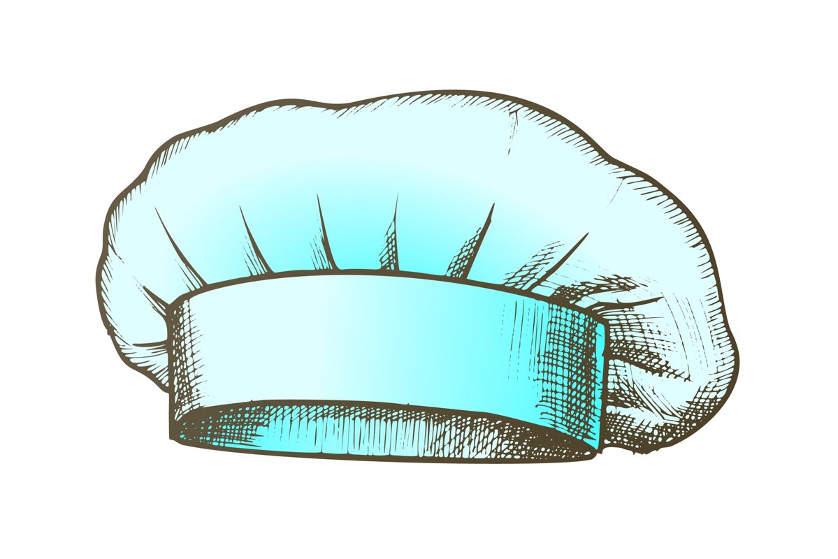 Chef Hat Professional Cooker Clothing Color Vector example image 1