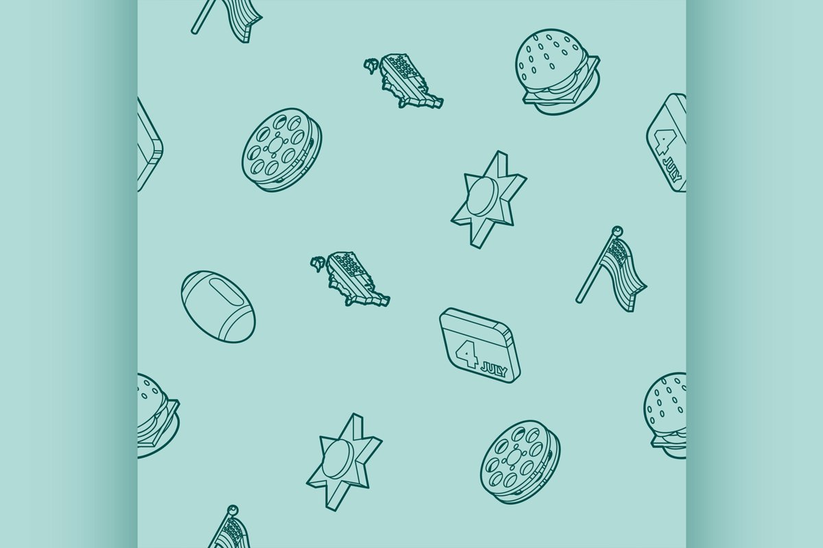 America outline isometric pattern example image 1