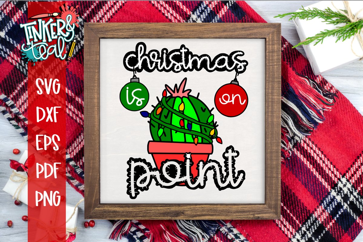 Christmas Is On Point Funny Cactus Christmas SVG example image 1