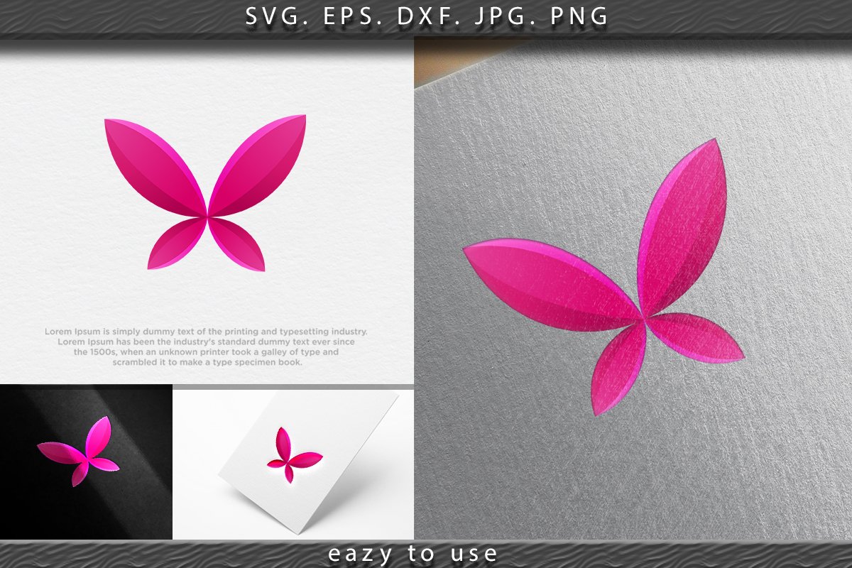 Abstract Luxurious Colorful Gradient Butterfly logo Ideas. I example image 1