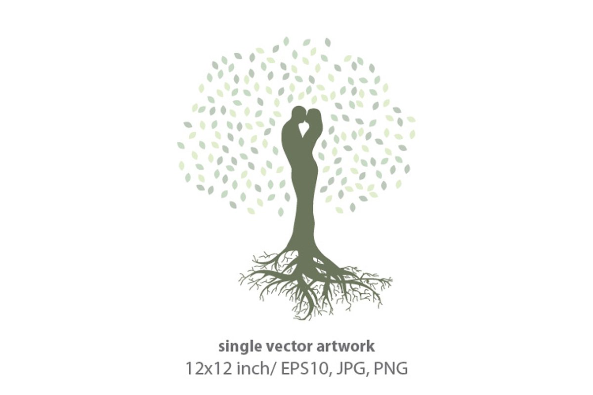 LOVERS TREE- single vector artwork example image 1