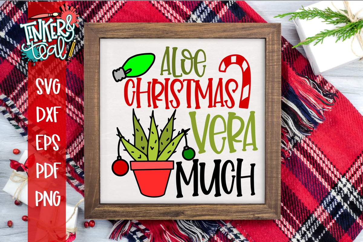Aloe Christmas Vera Much Cactus Christmas SVG example image 1