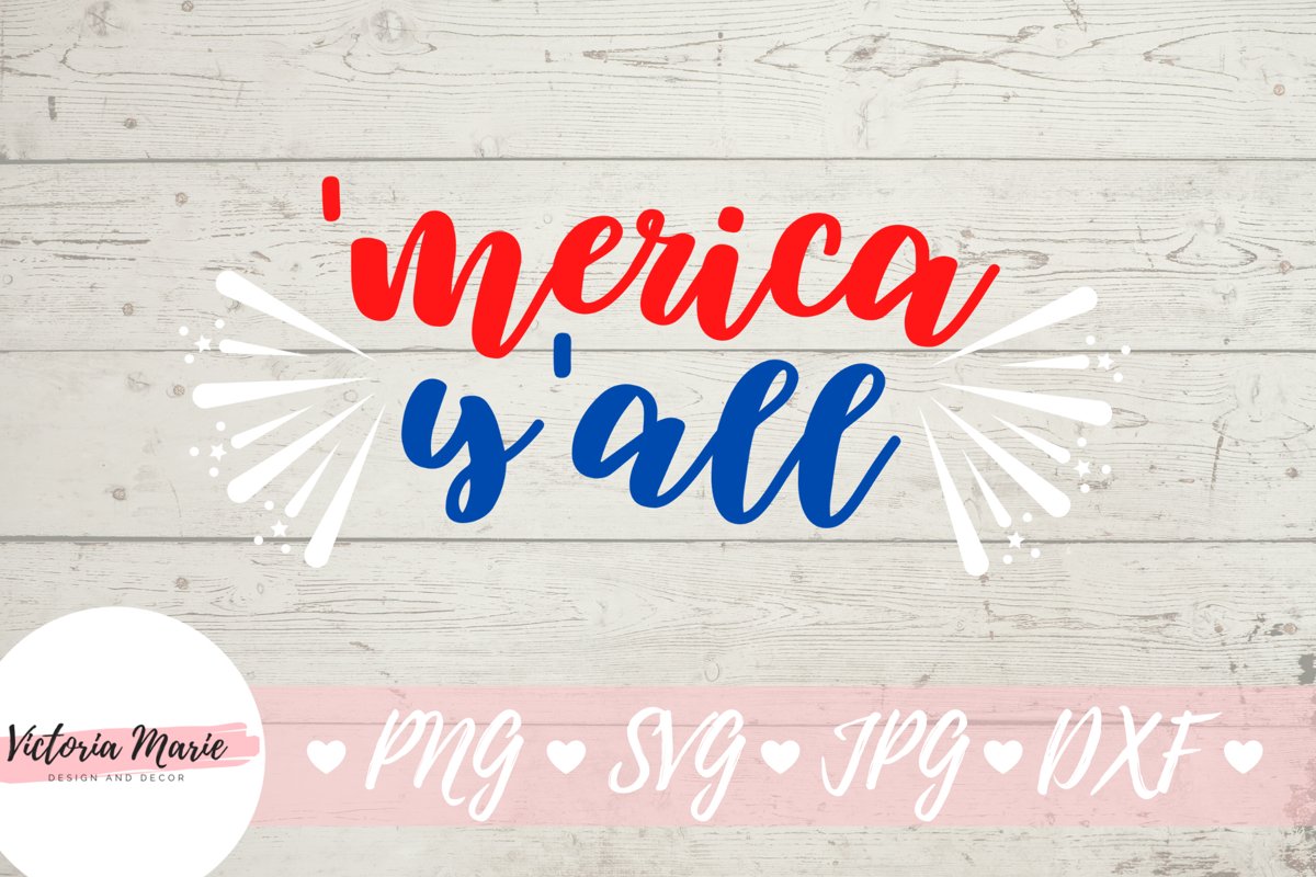 Merica y'all svg, America yall svg, 4th of July svg example image 1