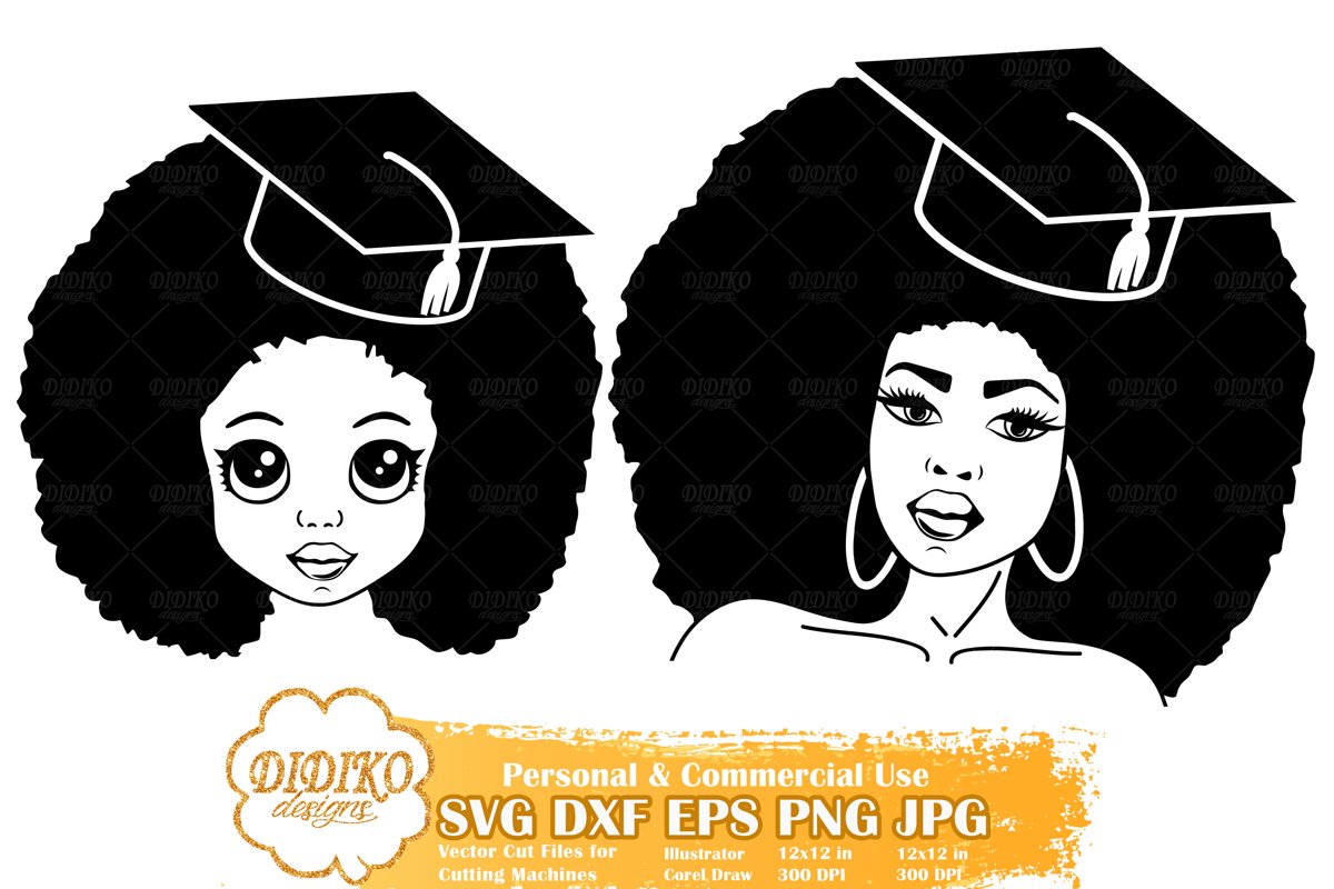 Download Mom and Me SVG, Black Woman Graduation SVG, Cute Girl SVG ...