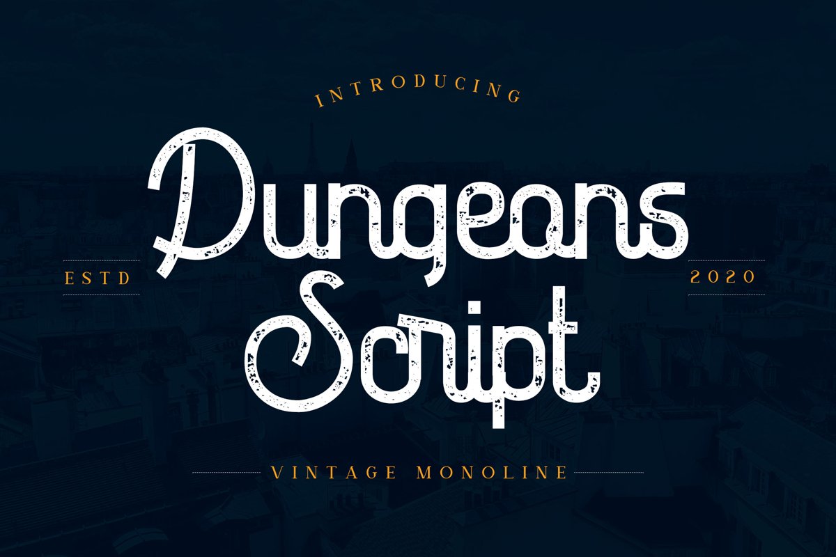 Dungeons - Vintage Monoline Script Font example image 1
