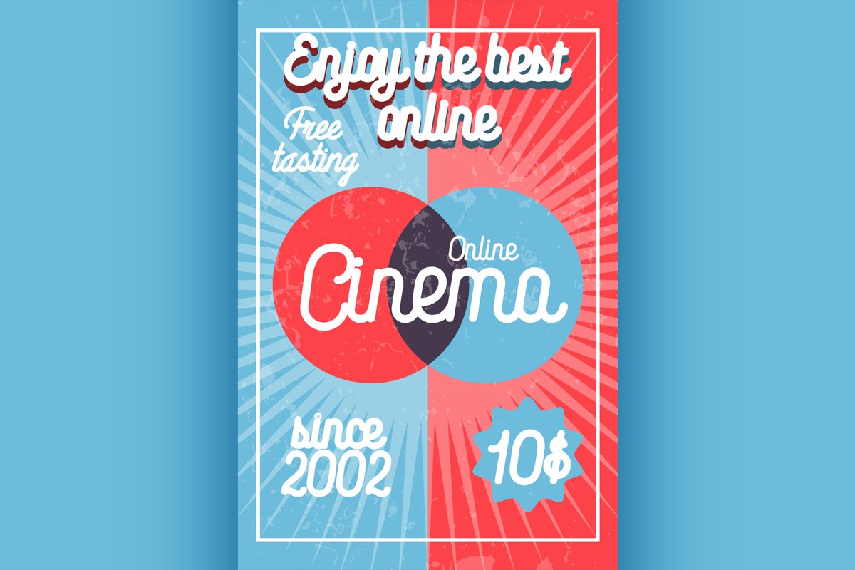 Color vintage online cinema banner example image 1